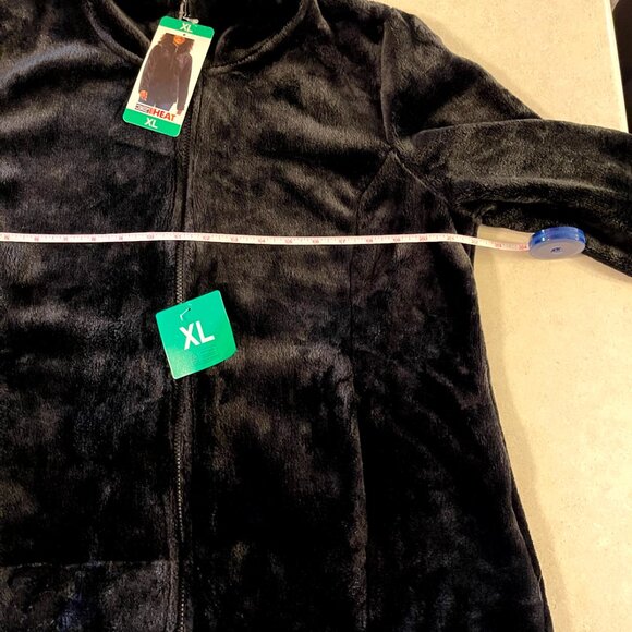 NWT 32 Degrees Heat Fleece Jacket Womens XL Black Full Zip Up Plush Pockets - Picture 8 of 9